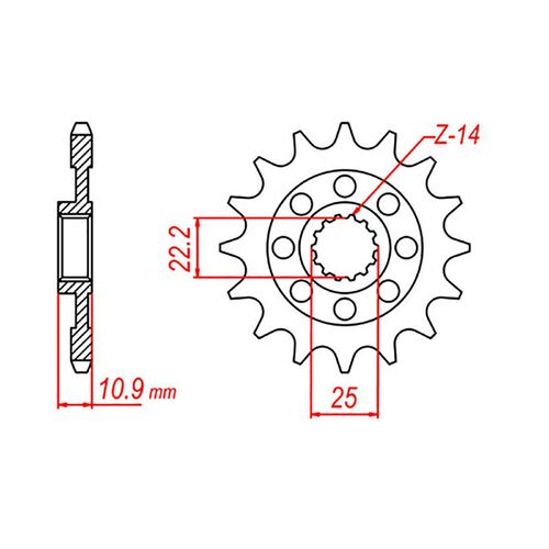 SPROCKET FRONT MTX 707-14T 520