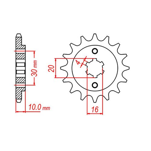 Optional Front Sprocket 14T for HUSQVARNA WR125 1996-1997