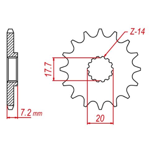 Standard Gearing Front Sprocket 14T