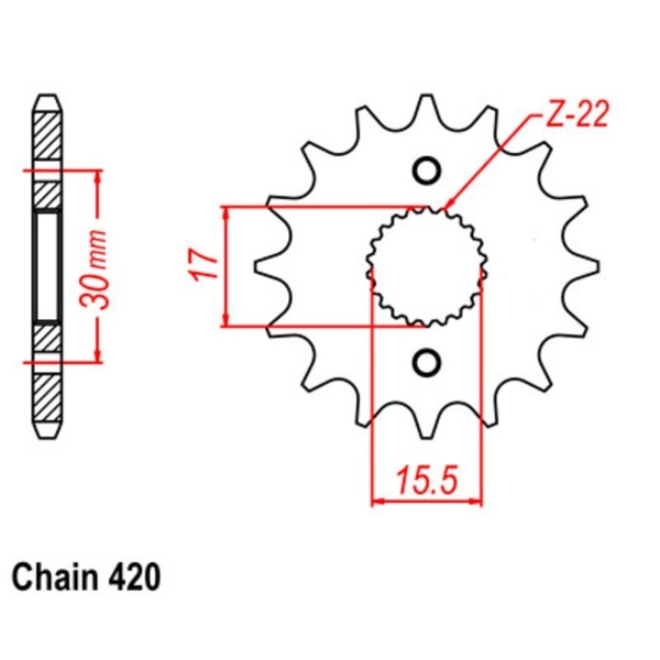 Supersprox Front Sprocket 12T 520 Pitch for TM EN 125 2003 to 2008