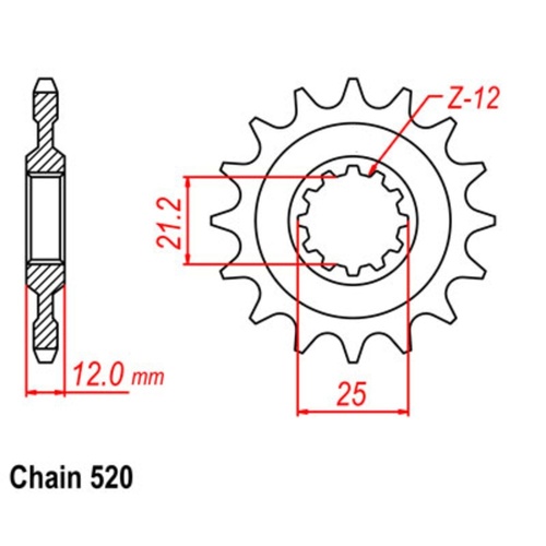 Optional Front Sprocket 15T for HUSABERG FC400 1996-1998.2000-2002