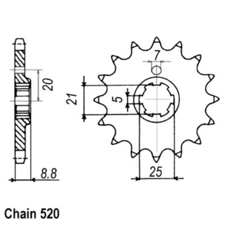 Optional Front Sprocket 16T for Kawasaki KX420 1980-1981
