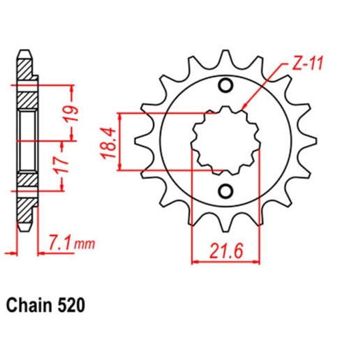 Sprocket Front MTX 1321 12T #520 for Honda CRF300L 2021