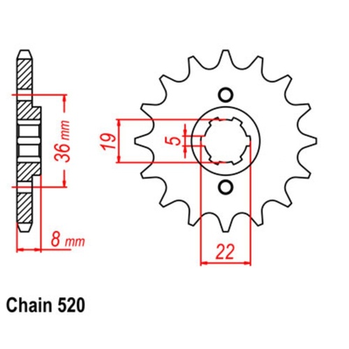 Standard Front Sprocket 14T for Honda ATC350X 1985-1986