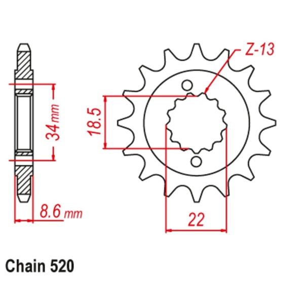 Supersprox Front Sprocket 14T 520 Pitch for Husqvarna Vitpilen 401 2017 to 2021