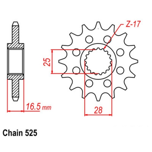 Standard Front Sprocket 17T for KTM 950 SUPER ENDURO R 2006-2009