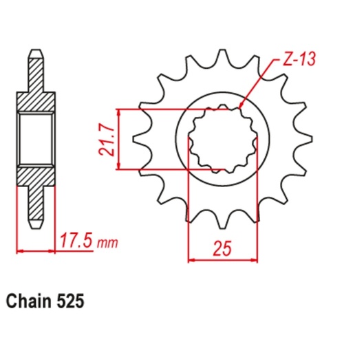 Standard Front Sprocket 15T for Honda CB400 SUPER FOUR ABS 2008-2011