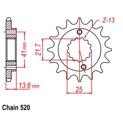 Standard Front Sprocket 15T for Kawasaki ZX-6R (ZX636) 2003 2004 2005 2006