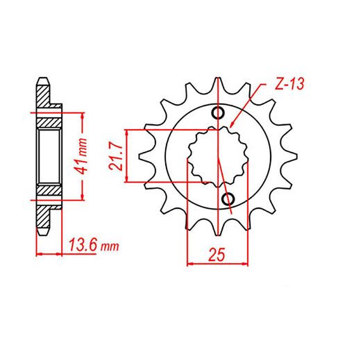 Optional Front Sprocket 15T for Honda XR650R 2000-2008