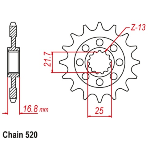 Standard Front Sprocket 16T for Honda NC700S ABS 2012-2013