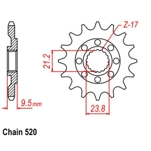 Standard Front Sprocket 13T for Honda TRX450ER 2006-2016