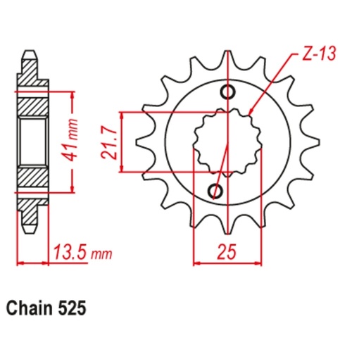 Optional Front Sprocket 15T for Honda NTV650 REVERE 1988-1990