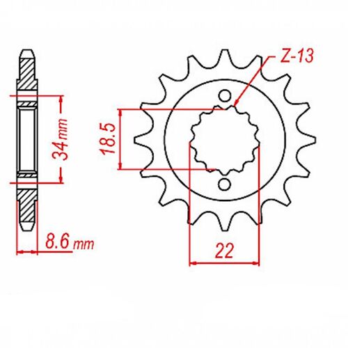 Optional Front Sprocket 14T for KTM 390 DUKE 2013-2019
