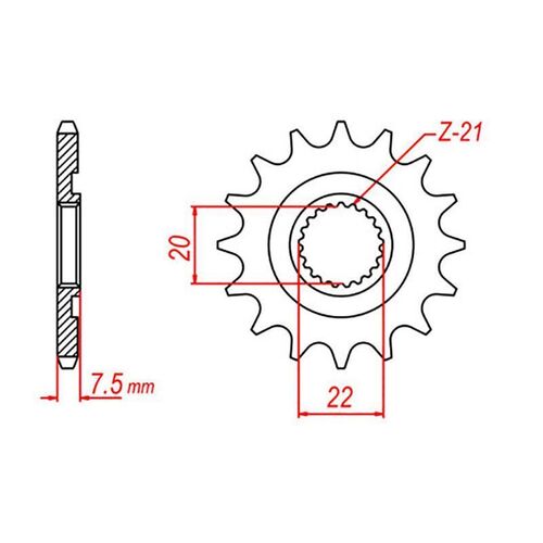 Standard Gearing Front Sprocket 14T