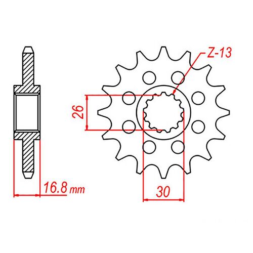 16T Honda  Stealth Front Sprocket  520 p. CBR 1000 RR (1269)