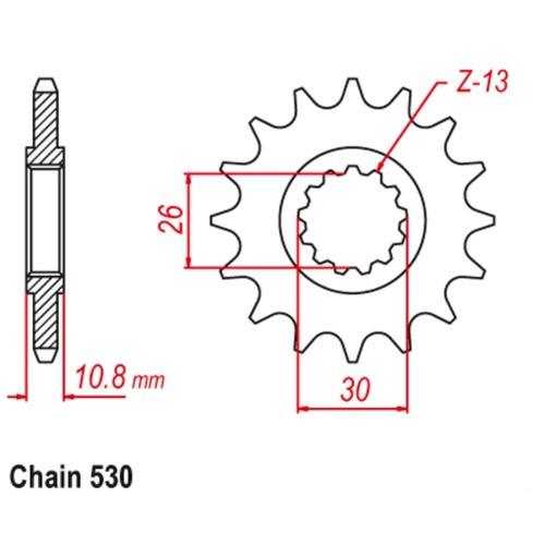 15T Yamaha Ultra Light (530 Pitch) Sprocket