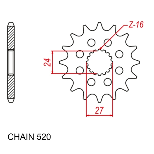16T Suzuki  Stealth Front Sprocket  GSXR 1000 K 520p. (1423)