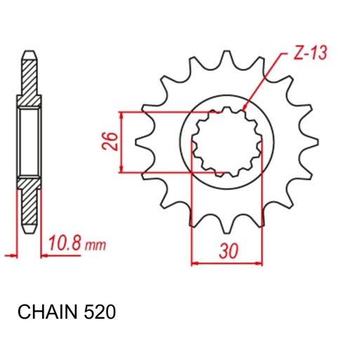 16T Yamaha Stealth Front Sprocket R1 520p. (1579)