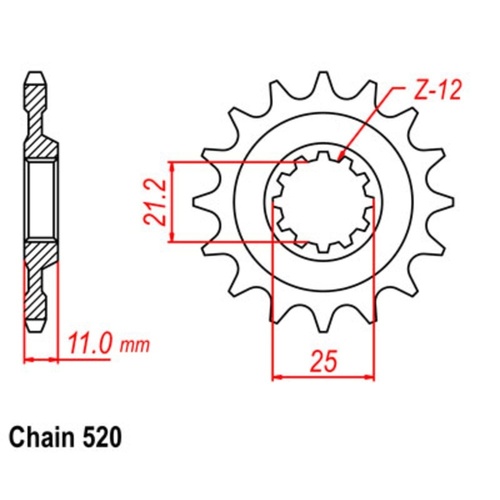Standard Gearing Front Sprocket 13T Stealth