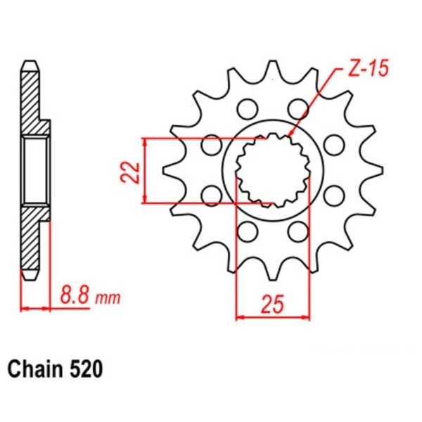 12T 520P Supersprox Front Sprocket Stealth for KTM 400 SX 1999 to 2002