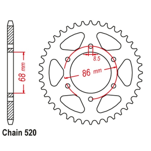 Standard Rear Sprocket 40T for Kawasaki Z200 1977-1984