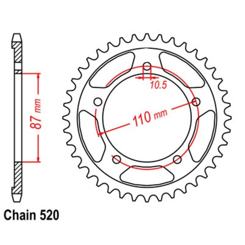 Standard Rear Sprocket 46T for Suzuki  SFV650 GLADIUS 2009-2017