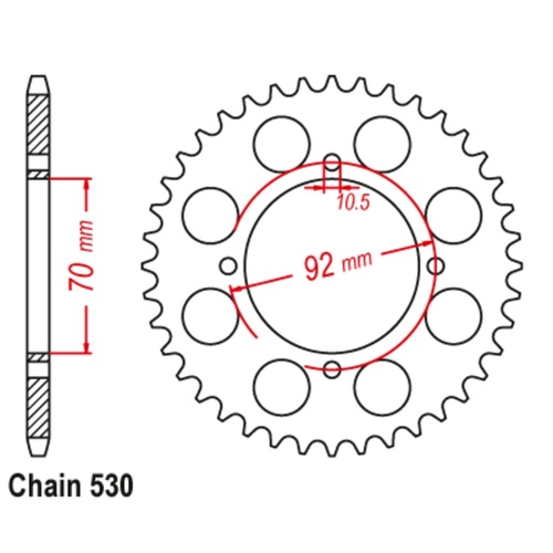 Optional Rear Sprocket 40T for Kawasaki KZ400A 1977-1978