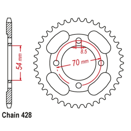 Standard Rear Sprocket 45T for Honda CT110 1986-1994