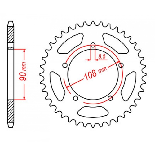 Optional Rear Sprocket 40T for DUCATI 500 SL/PANTAH 1980-1984