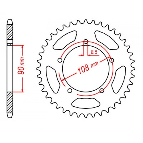 Standard Rear Sprocket 41T for DUCATI 900 SD DARMAH S/SS/MHR 1976-1985