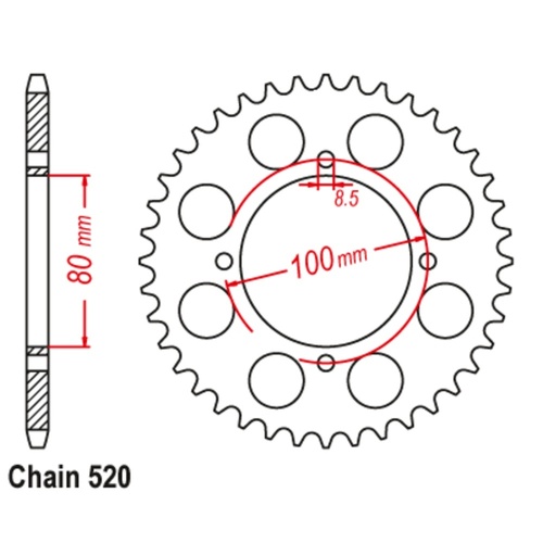 Standard Rear Sprocket 41T for Suzuki  GN250 1982-2007