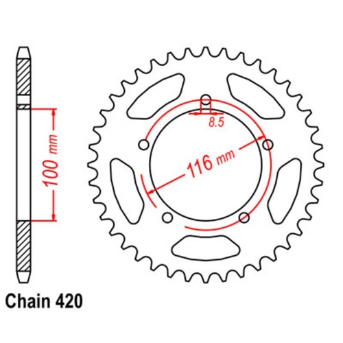 Standard Rear Sprocket 44T