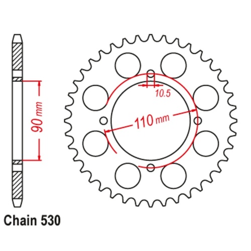Standard Rear Sprocket 37T for Yamaha XS250S 1981-1983
