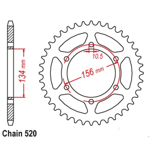 Optional Rear Sprocket 46T for Kawasaki KR250 (KR-1S) 1991-1993