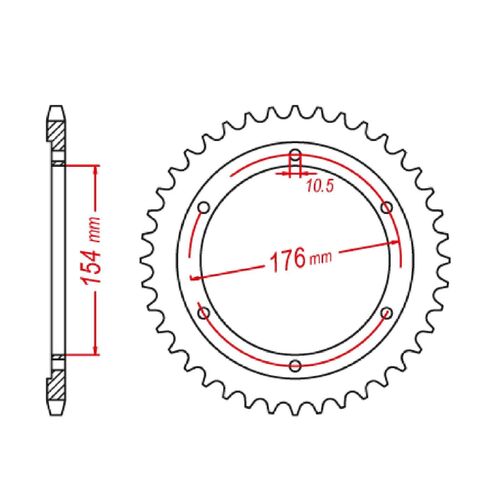 Standard Gearing Rear Sprocket 43T