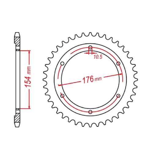 Standard Rear Sprocket 43T for Honda VFR800X CROSSRUNNER 2015-2019