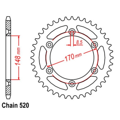 Optional Rear Sprocket 47T for Suzuki  DR650RE 1994-1995