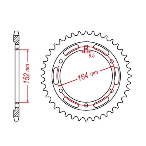 SPROCKET REAR MTX 1839 56T #428