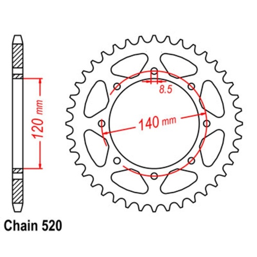 Standard Rear Sprocket 44T