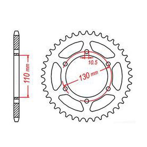 SPROCKET REAR MTX 486 46T #520