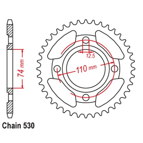 Optional Rear Sprocket 39T for Yamaha RD400 1976-1980