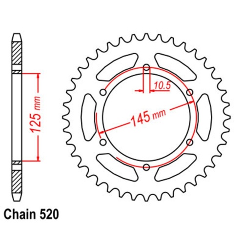 Optional Rear Sprocket 46T for Yamaha DT250 1977-1981