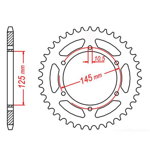 Optional Rear Sprocket 47T for Yamaha XT660R 2004-2017