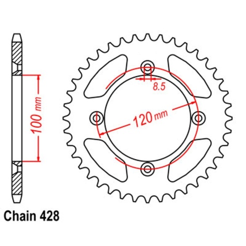 Optional Rear Sprocket 48T for Yamaha YZ85 Small Wheel 2002-2020