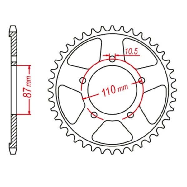 Optional Rear Sprocket 44T for Suzuki  GSF600N/S BANDIT 1995-2004