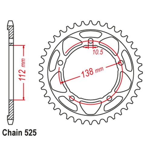 38T Yamaha R1 Rear Sprocket