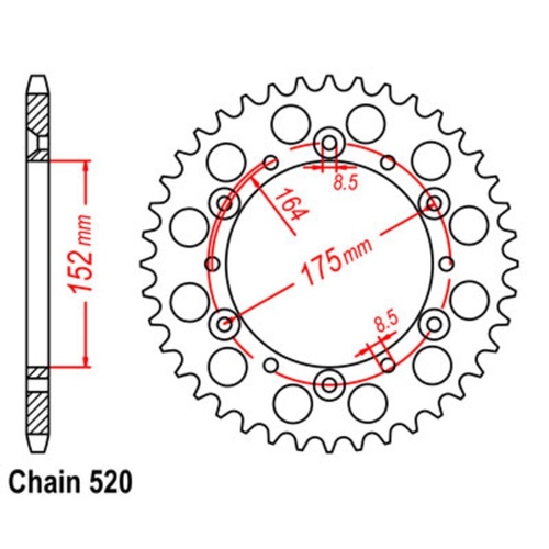 Optional Rear Sprocket 49T for Yamaha YZ400F 1998