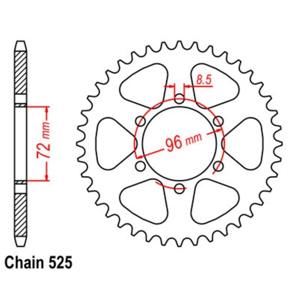 41T 525P Supersprox Rear Sprocket Steel for Suzuki TS250ER 1979 to 1982
