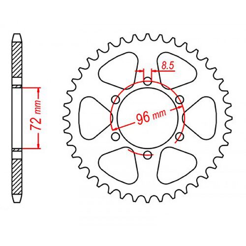 Optional Rear Sprocket 42T for Suzuki  TS251 1971-1980