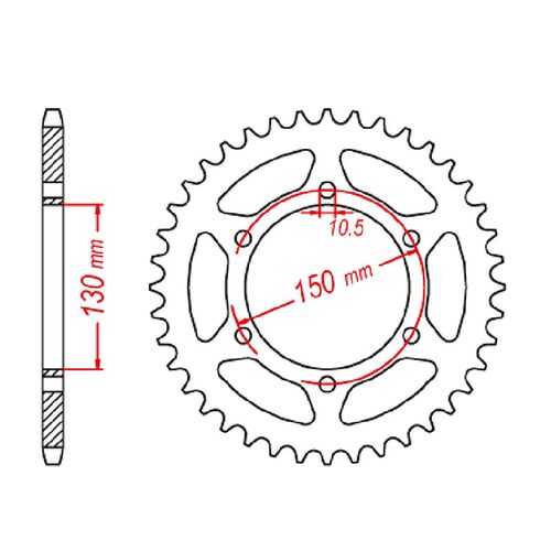 Standard Rear Sprocket 46T for Yamaha FZ6R 2009-2017
